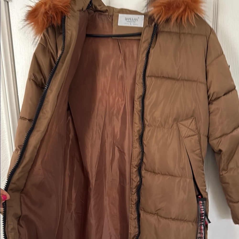 Brown Jacket with Faux Fur Trim - Picture 8 of 8